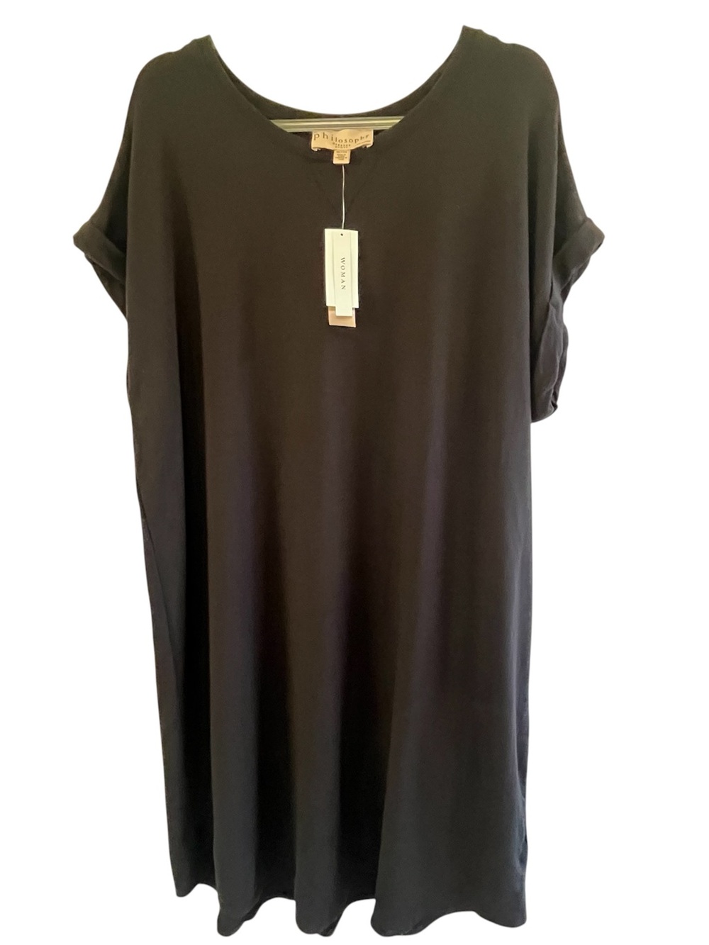 NWT Philosophy Black Short Sleeve Pocket Ultra Soft T-Shirt
Dress SZ 2X - Picture 2 of 10